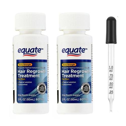 Equate Hair Regrowth Treatment for Men, Extra Strength, 2 fl oz, (Pack of 2)