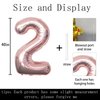 40 inch Big Size Number 2 Foil Helium Balloons Birthday Party Celebration Decoration, Digital Decorations Supplies, Wedding Anniversary Inch Decoration Kids(Rose Gold,Number 2)