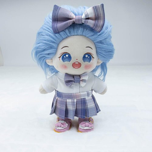 niannyyhouse 10cm 15cm 20cm Plush Doll Clothes JK Set Headwear Shirt Pleated Skirt Soft Stuffed Plush Toy Dress Up (Pink, 15cm)