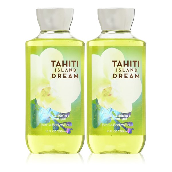 Bath and Body Works Gift Set of of 2 - 10 Fl Oz Shower Gel (Tahiti Island Dream)