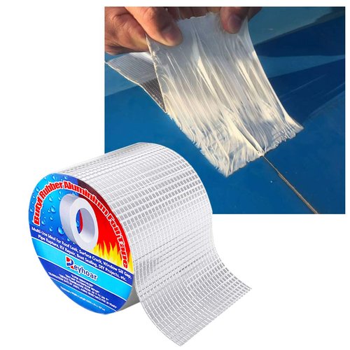 Reyhoar Professional Super Waterproof Tape, Aluminum Butyl Rubber Tape for Pipe/Metal/RV Awning/Roof Leak/Window Seal/Boat, 4in Wide 16.4ft Long