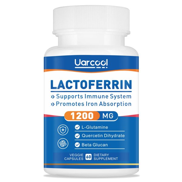 Uarcool Lactoferrin Supplement 1200mg for Healthy Immune Support-Gluten-Free, Vegetarian - 60 Softgels