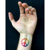 Rainbow Peace Symbol Sign Tattoos, 60's Hippie Party Favors