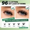 Lash Clusters 96pcs Individual Lashes Y24 D Curl 10-18MIX Eyelash Clusters KEYYOU Volume Wispy Lash Extension Soft&Comfortable Easy DIY at Home(Y24,D-10-18MIX)