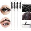 300PCS Disposable Mascara Wands Spoolie Brush Crystal Eyebrow Brushes Eyelash Extension Applicator Makeup Kits.myaokue-up (White-Black)