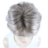 Aimole Synthetic Wigs Women's Curly Ends Short Fiber Wig With Layered Bangs(48T Light Gray with Dark Root)