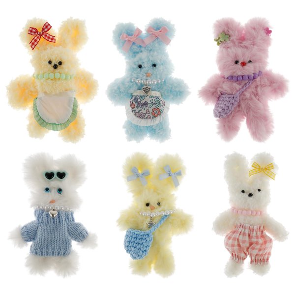 6Pcs Pipe Cleaners Set, Plush Pipe Cleaners Craft for Beginners, Dog & Bear Animal Crafting Pipe Stems, Thick Pipe Cleaner with Eyes Nose and Accessories, Bulk DIY Flexible Bending Pipe for Craft Gift