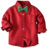 Toddler Dress Suit Baby Boys Clothes Sets Bowtie Shirts + Suspenders Pants 3pcs Gentleman Outfits Suits 6Month - 6Years (Red, 18-24M)
