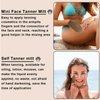 4 Pcs Self Tanner Mitt Applicator Kit - Self Tanning Mitt Glove,Self Tanner Back Applicator,Mini Face Tanner Mitt,Face Tanner Brush Soft Streak-Free Reusable & Washable for Women Girl Men (Brown)