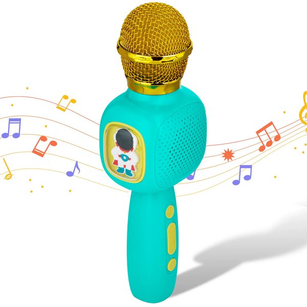 Contixo Kids Microphone - Bluetooth Karaoke Microphone for Kids, Singing Machine Microphone, Birthday Presents Toys for 3 4 5 6 7 8 9 10 12 Year Old Girls Boys, Birthday Party, Home KTV, Blue