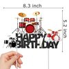 Drum Happy Birthday Cake Topper for Drum Themed Birthday Party Decoration Drum Music Party Cake Topper For Drummer Birthday Party Baby Shower Supplies