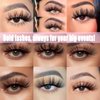 DAODER False Eyelashes 25MM Mink Lashes Dramatic Look Fluffy Long Fake Eyelashes Wispy 25mm False Lashes Strip 10 Variety Pairs Mixed for Halloween Bold Makeup