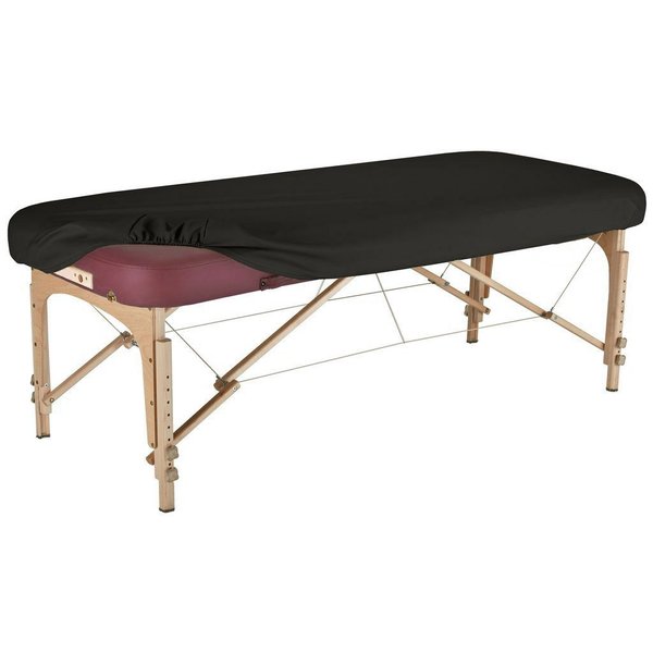 Therapist's Choice® Durable Fitted PU Vinyl Leather Protection Cover for Massage Tables (Massage Table not Included) (Black)