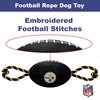 Pets First NFL Pittsburgh Steelers Football Dog Toy, Tough Quality Nylon Materials, Strong Pull Ropes, Inner Squeaker, NFL Team Color