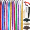 Hair Tinsel Kit 12 Colors 2400 Strands Tinsel Hair Extensions for Women Hair Extension Tinsel Kit Heat Resistant Glitter Fairy Hair Accessories for Christmas