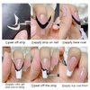 MOLILON 1188pcs French Tip Nail Stickers Moon V-Shaped Nail Design Stickers French Tip Nail Guides French Manicure Strips Nail Stencil for Nail Art Easy French Tip Nail Tool (Black, 36 Sheets)