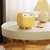 LtyTz Mini Trash Can with Lid, Cute Ninja Desktop Trash Cans, Small Trash Can Office Plastic Garbage Can for Bathroom Vanity, Desktop, Office or Coffee Table (Yellow)