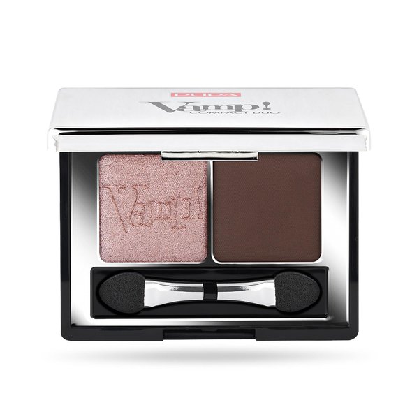 Pupa Milano Vamp! Eyeshadow Compact Duo 002 Pink Earth - Light, Smooth, Blendable, Cream Compact Shadow - Stunning, Colorful, Pigmented Shade - Paraben-Free Formula - 0.078 oz