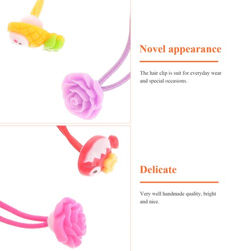 Beaupretty 24pcs Ponytail Holder, Cartoon Candy Color Elastic Hair Bands Rubber Bands Hair Accessories for Girls