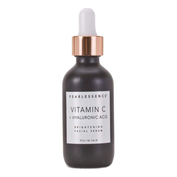 Pearlessence Brightening Facial Serum with Vitamin C & Hyaluronic Acid - Powerful Hydration to Help Plump & Brighten Skin | USA Made (2 Fl Oz (Pack of 1))