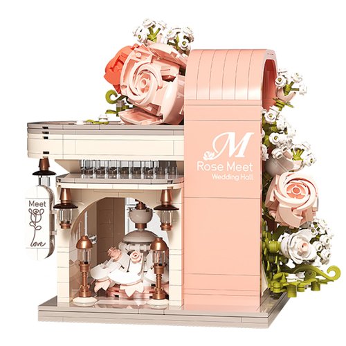 Geniteen Street Flower Shop Building Block Set, Wonderful Flower Building Model Set 932 PCS Creative Street Scene Building Toy, Home Decoration, Collectible Gifts (RoseMeet)