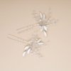 Jumwrit Wedding Hair Pins Rhinestone Bridal Hair Pins Pearl Headpiece for Wedding Leaf Bridal Hair Accessories for Bride Bridesmaid（Silver）