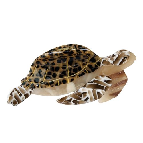 Fashion Sea Turtle Hair Clip,Acetate Hair Claw,Small Hair Clips for Women,Brown