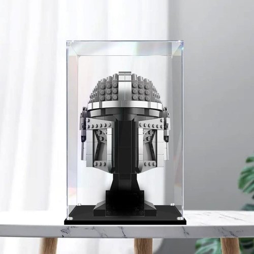 Welkin DC 3MM Display Case for Lego 75328 The Mandalorian Helmet Building Set,Dustproof Clear Display Case Compatible with Lego 75328(Not Include The Model)