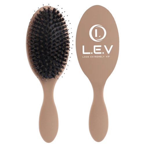 Look Extremely Vip Hair Brush - Hair Brush for Thick, Curly, Natural Black Hair - Boar Bristle Detangling Brush - 360 Wave Brush - Coffee