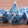 AUSTOR 7-Die Metal DND Dice Set Dungeons and Dragons Dice with Box Roll Playing Game Dice Polyhedral Dice D20 D12 D10 D% D8 D6 D4 Metal Dice for Pathfinder MTG RPG Board Games