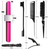 Magnetic Wristband for Hair Stylist, 10 Pieces Hair Braiding Tool with Edge ＆Teasing Brush, Rat Tail Comb ＆Alligator Clip, Braider Wristband for Black Hair, Silicone Sewing Pincushion (Rose Red)