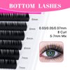 TDANCE Bottom Lash Extension 0.03/0.05/0.07mm Thickness Bottom Lashes Lower Lash Extensions B Curl 5-7mm Mixed Under Bottom Eyelashes (0.03-B,5-7 mm)