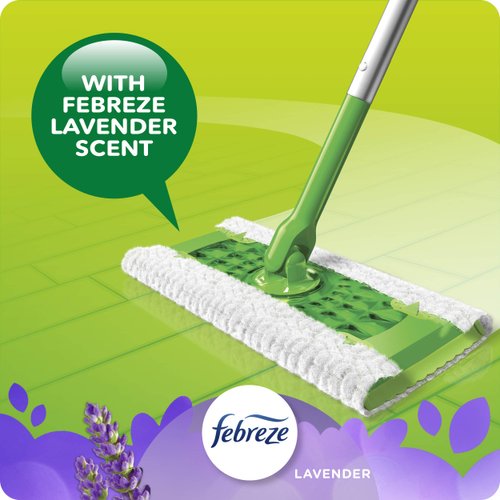Swiffer Sweeper Dry Sweeping Cloths, Mop and Broom Floor Cleaner Refills, Febreze Lavender Vanilla and Comfort Scent, 16 Count
