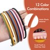 Lawie 12 Pack Colorful Plain Blank Frosted Slim Thin Plastic Headband With Teeth Skinny Wire Comb Hair band Elastic Hair Hoop Holder Tiara Crown Headpiece Craft DIY Accessories for Women Girls Adults