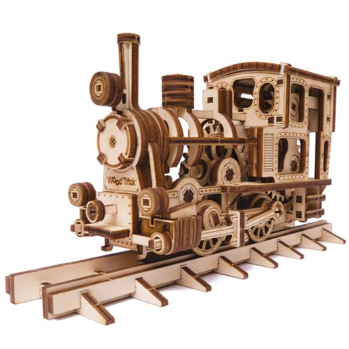 Wood Trick Train 3D Wooden Puzzle for Adults and Kids to Build - 6x4″ - Locomotive Model Kit for Adults and Kids