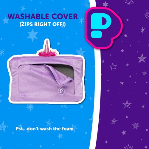 Pillow Cube Kid Cube - Toddler Pillow, Animal Pillows for Kids, Plush Pillows for Sleeping, Plushies, Memory Foam - Crystal, Unicorn Pillow