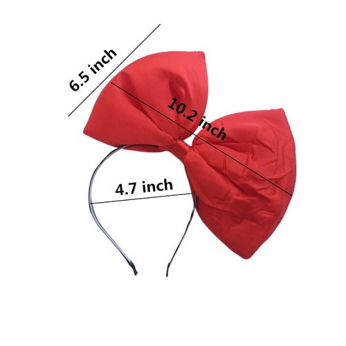 Red Big Bow Headband Hair Bow for Women, 10'' Huge Bowknot Hairband Hair Hoop Headwear for Halloween Cosplay Christmas Costume Party