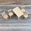 AUEAR, 5 Pack 1 12 Miniature Dining Table Chair Wooden Furniture Accessories Furniture Set