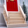 Toyvian Dollhouse Mini Staircase, 1/12 Scale Miniature Stairway with Handrail, DIY Unpainted Staircase, Wood Dollhouse Furniture for Micro Landscape Fairy Garden Decor