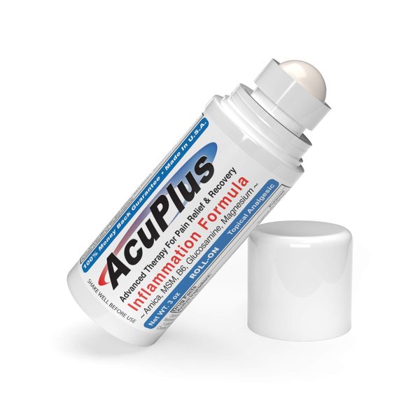 AcuPlus Roll-on Pain-Relieving Formula 3 FL OZ, Topical Anti-inflammatory Pain Reliever for Muscles and Joints from Arthritis, Backache, Strains, Bruises, & Sprains (1 Pack)