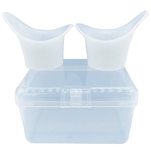 Boyizupha 2 Pcs Silicone Eye Wash Cups for Eye Rinse,Cleansing with 1 Storage Container
