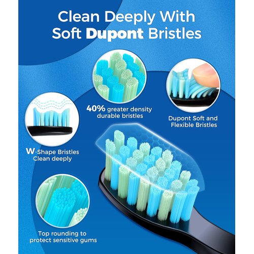 TEETHEORY Electric Toothbrush for Adults with 8 𝐁𝐫𝐮𝐬𝐡 𝐇𝐞𝐚𝐝𝐬, Sonic Electric Toothbrush with 40000 VPM Deep Clean 5 Modes, Rechargeable Toothbrushes Fast Charge 4 Hours Last 30 Days