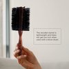 Spornette Italian Rounder 3 Inch Hair Brush (#955-XL) - Round Double Density Boar Bristle Brush With Wooden Handle For Blow Drying, Styling, Volumizing, Straightening And Curling Medium To Long Hair