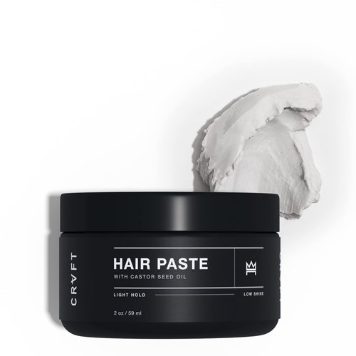 CRVFT Hair Paste 2oz | Light Hold/Low Shine [Matte] | Add Volume, Texture, & Definition | Ideal for All Hair Types & Lengths | Lightweight [Dry Paste] Styler | Made in the USA | Paraben & Sulfate Free