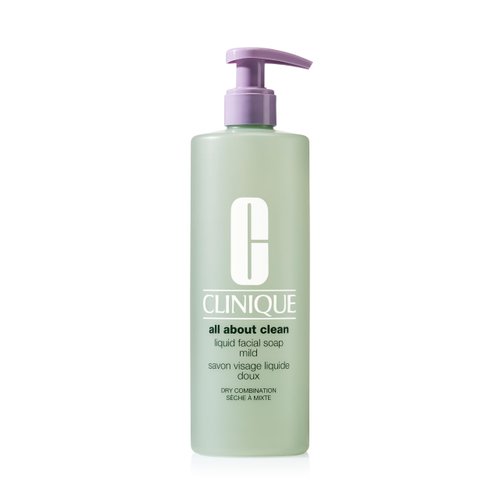 Clinique 3-Step All About Clean Liquid Gentle Facial Cleanser Soap For Dry Combination Skin Types, Mild, 13.5 Fl Oz