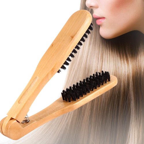 Rotekt Professional Hairdressing Comb Double Brushes Wooden Anti-static Hair Straightener Tool