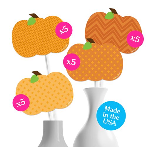 Big Dot of Happiness Pumpkin Patch - Pumpkin Decorations - Fall Decorations - Thanksgiving Decorations - Pumpkin Cutouts - Halloween Decorations - Halloween Cutouts- DIY Fall Decorations - Set of 20