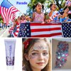 Go Ho Red White and Blue Body Glitter,USA Flag Pride Face Glitter,4th of July Outfits for Women Reflective Glitter Makeup,Holographic Long Lasting Chunky Sequins Glitter,Fourth of July Accessories