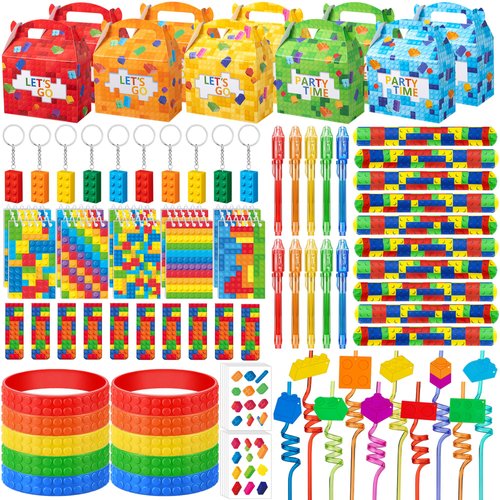 DMIGHT 90PCS Building Block Birthday Party Favors Supplies Birthday decorations Goodie Bag Stuffer Kids Boys Toy Gifts Christmas Carnival Classroom Prize