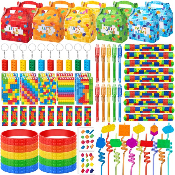 DMIGHT 90PCS Building Block Birthday Party Favors Supplies Birthday decorations Goodie Bag Stuffer Kids Boys Toy Gifts Christmas Carnival Classroom Prize